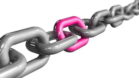 A single pink colored link in a chain Stock-Illustration