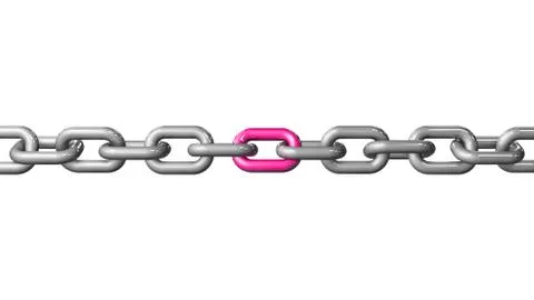 A single pink colored link in a chain Stock Illustration