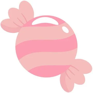 Single Pink Pastel Candy Vector, Sweet Wrapped Strawberry Bonbon Illustration Stock-Illustration