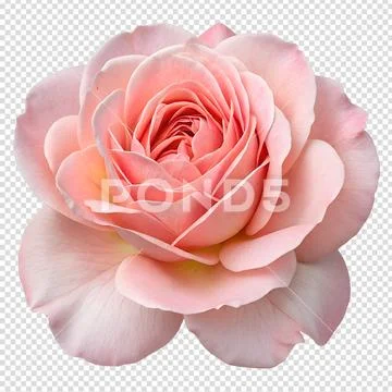 Single pink rose with delicate petals PSD Template