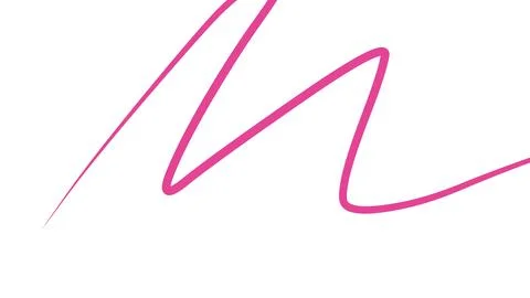 Single pink zigzag line stroke isolated on white background. Stock Illustration