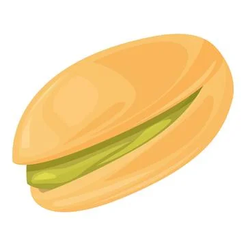 Single pistachio nut with open shell showing green kernel Stock Illustration