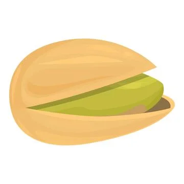 Single pistachio nut with open shell showing green kernel Stock Illustration
