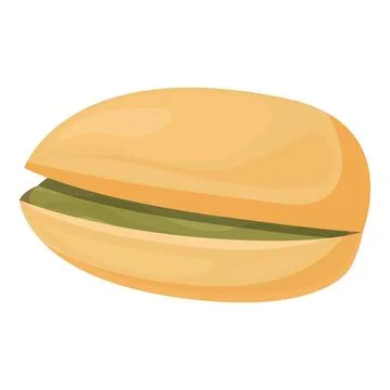 Single pistachio nut shell open showing seed Stock Illustration