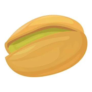Single pistachio nut showing seed inside shell Stock Illustration