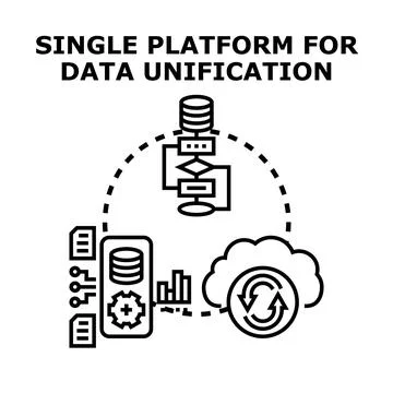 Single platform unifying diverse data streams processing Stock Illustration