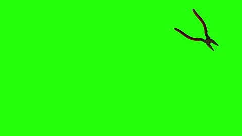 Single plier animated and moving on green screen chroma key element Stock Footage 262609859