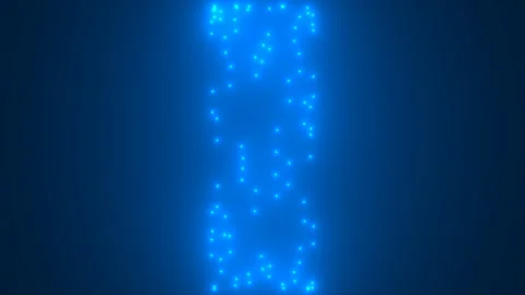 Single Point of Light Moving Up and Down Frame Until a Cylinder Fiber Tunnel Stock Footage 143894197