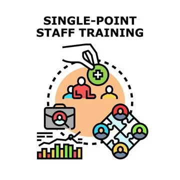 Single point staff training for employee development and progress Stock Illustration