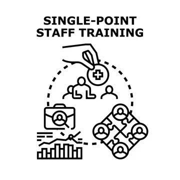 Single point staff training for employee development and progress Stock Illustration