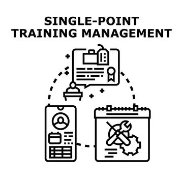 Single point training management system concept illustration Stock Illustration