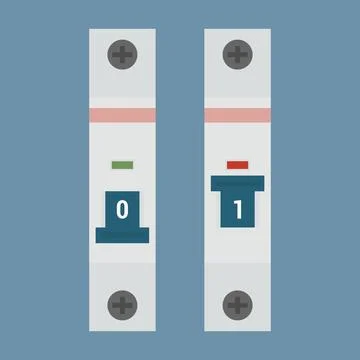 Single pole circuit breaker Stock Illustration