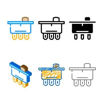 Single pole double pack throw electrical switch color icon vector Stock Illustration