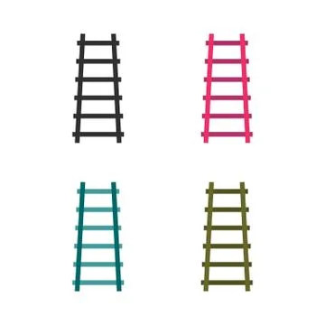Single pole ladder Illustrazione stock