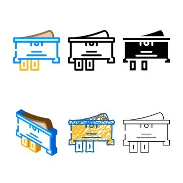 Single pole single throw switch color icon types vector Stock Illustration