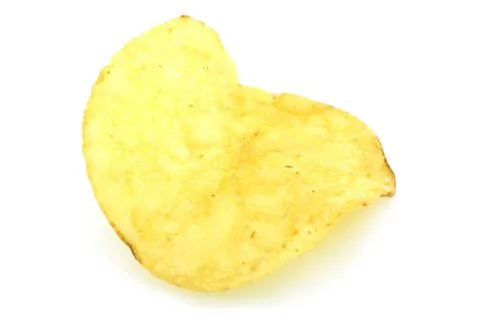 Single potato chip close-up Stock Photos