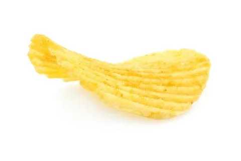 Single potato chip close-up Stock Photos
