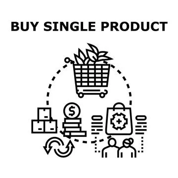 Single product buying process with online consumer purchase Stock Illustration