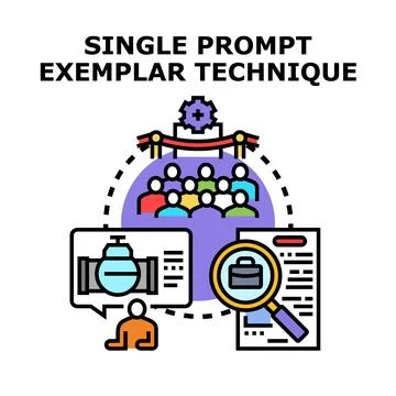 Single prompt exemplar technique concept vector Stock-Illustration
