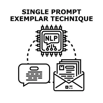 Single prompt exemplar technique concept vector illustration Illustrazione stock