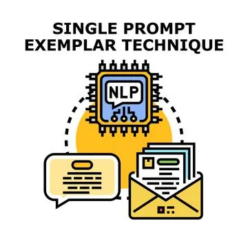 Single prompt exemplar technique concept vector illustration Illustrazione stock