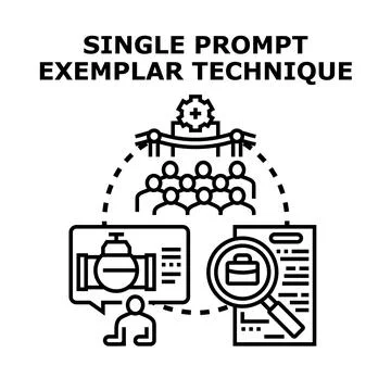 Single prompt exemplar technique concept vector Stock Illustration