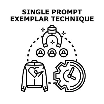 Single prompt exemplar technique concept vector Stock Illustration
