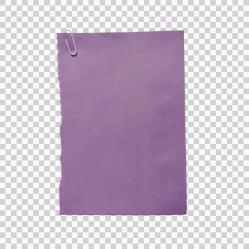 A single purple paper note attached with a metal silver paper clip Фото