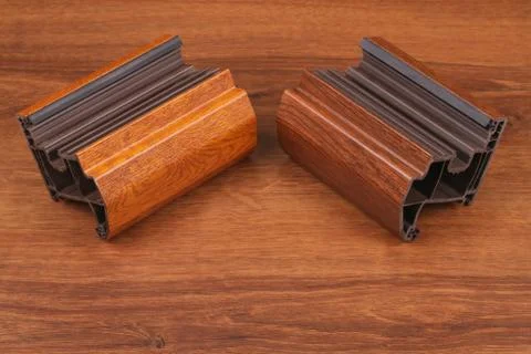 The Single PVC Corner Wood Decor on the wood Stock Photos
