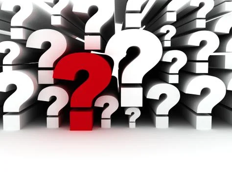 Single question mark red standing out Stock Illustration