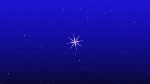 Single radiant star shining against deep blue gradient night sky background 스톡 동영상 336687223