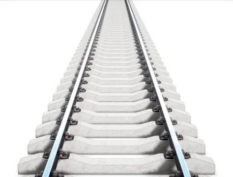 Single rail isolted on white background. 3d rendering Stock Photos