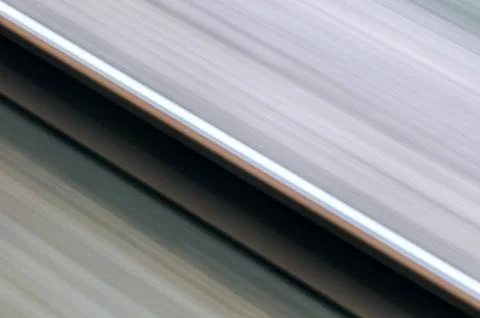 Single rail in motion speed concept railway transportation Foto stock