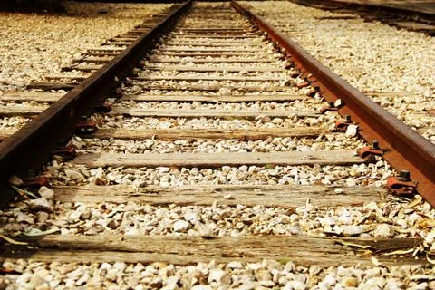 A Single Railway Track 写真素材