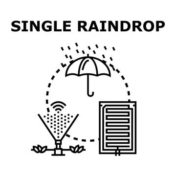Single raindrop measuring and watering system concept Stock Illustration