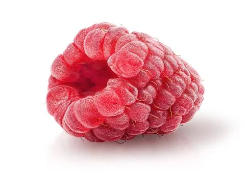 Single raspberry berry isolated on a white Stock Photos