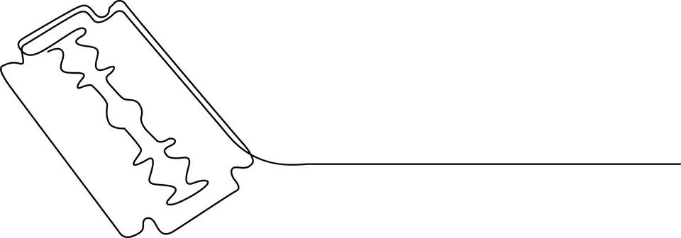 Single razor blade illustration Vector 스톡 일러스트