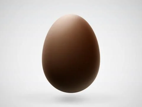 Single realistic chocolate Easter 3D egg with shadow on white background. 스톡 일러스트
