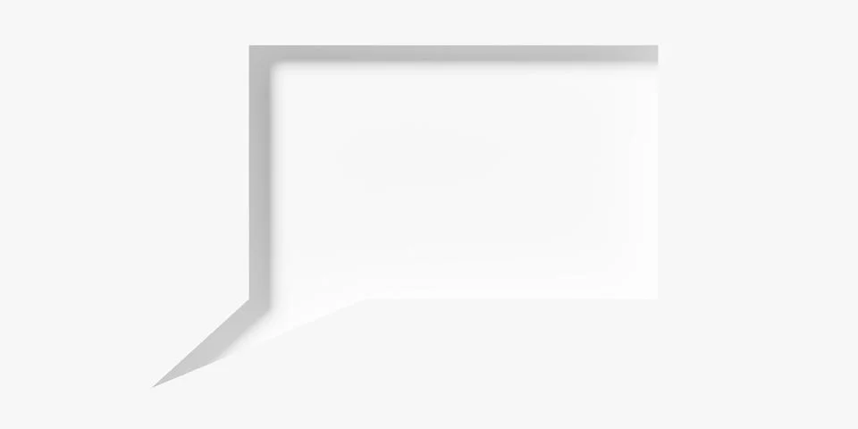 Single rectangle white empty speech bubble or balloon inset on white backgrou Stock Illustration