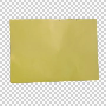 A single rectangular piece of bright yellow paper isolated on a transparent.. Stock-Fotos