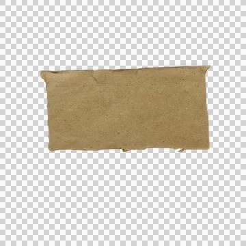 A single rectangular piece of brown cardboard paper with rough edges isolat.. Stock Photos