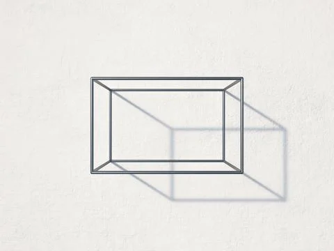 Single rectangular shaped wall rack 3D Stock Illustration