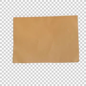 A single rectangular sheet of brown kraft paper isolated on a transparent b.. Stock Photos