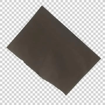 A single rectangular sheet of dark grey paper isolated on a transparent bac.. Foto stock