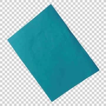 A single rectangular sheet of teal colored paper tilted at an angle Stock Photos