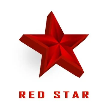 Single red 3d star shine on white background Stock Illustration