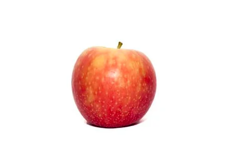 Single red apple on a white background Foto stock