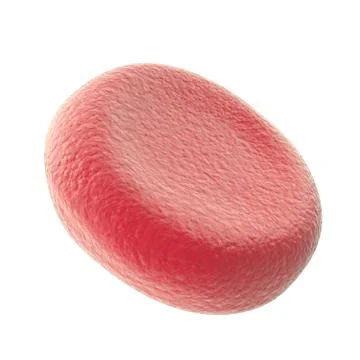 Single red blood cell isolated on white background. 3d illustration high quality Stock Illustration