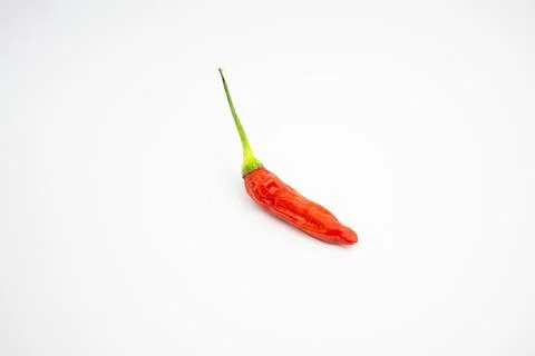 Single red cayenne pepper. typical Indonesian, isolated on a white background Stock Photos
