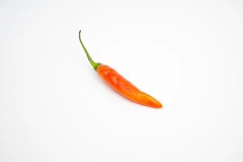Single red cayenne pepper. typical Indonesian, isolated on a white background Stock Photos